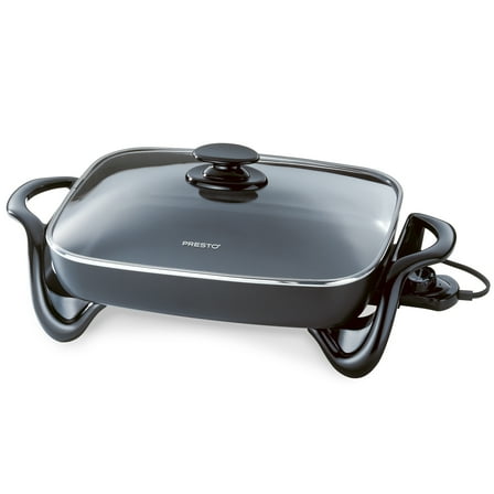 Presto 16 in Rectangular Electric Skillet with Glass Lid Non-Stick, Temperature Control