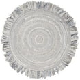thumbnail image 2 of SAFAVIEH Braided Paisley Transitional Cotton Reversible Area Rug, Light Gray, 5' x 5' Round, 2 of 11