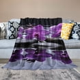 thumbnail image 2 of Chilfamy Purple Flowers Rock Water Print Flannel Throw Blanket, Hand/Machine Wash Soft Plush Blanket for All Seasons 60x80in, 2 of 6