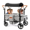 JOYMOR 4 Seat Stroller Wagon, Aluminum Light Weight Stroller for Kids Infants, Adjustable Canopy, XL All-Terrain Wheel, Easy Push and Pull (Gray, Four Seat)