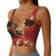 thumbnail image 2 of Balery White And Red Daisy Cow Sujetadores deportivos con espalda cruzada para mujer, acolchados, sin costuras, de alto impacto, ideales para yoga, gimnasio, entrenamiento y fitness.-Medium, 2 of 8
