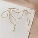 thumbnail image 4 of Pendientes de lazo Pendientes colgantes de perlas para mujeres y niñas Lindos diamantes de imitación cuelgan pendientes largos de borla regalos para su Navidad, 4 of 5