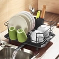thumbnail image 3 of Dish Drying Rack for Kitchen Rustproof Dish Rack Drainboard Set Removable Adjustable Swivel Spout Red, 3 of 7