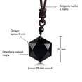 thumbnail image 3 of Collar de Obsidiana MADIOLA Estrella Hexagonal Piedra Natural Cordon Cafe, 3 of 6