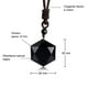 thumbnail image 3 of Collar de Obsidiana MADIOLA Estrella Hexagonal Piedra Natural Cordon Cafe, 3 of 6