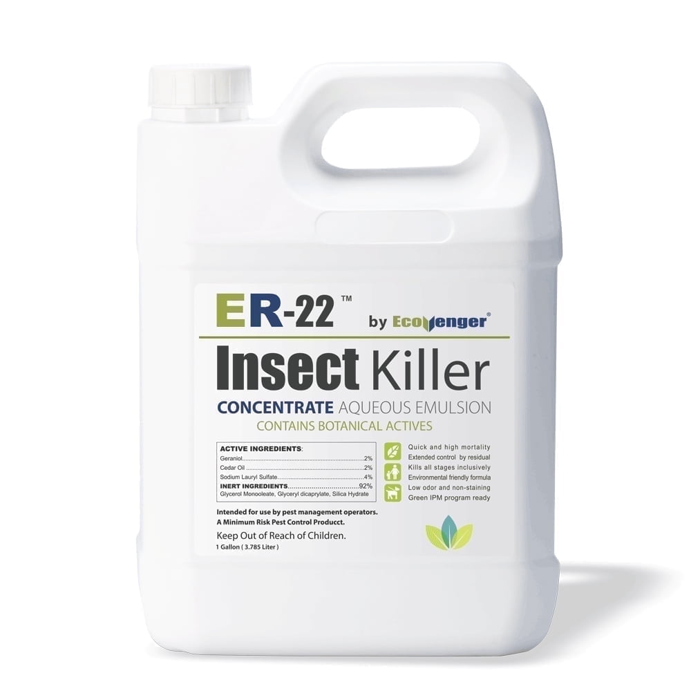EcoVenger ER-22 Professional Grade Insect Killer Concentrate 1 GL, for Bed Bugs, Ants, Crawling Insects, 100 Percent Efficacy, Extended Residual, Green and Non-Toxic, Child & Pet Friendly