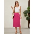 thumbnail image 5 of Falda midi Naggoo de cintura alta, casual de verano, rosa intenso para mujer, 5 of 5