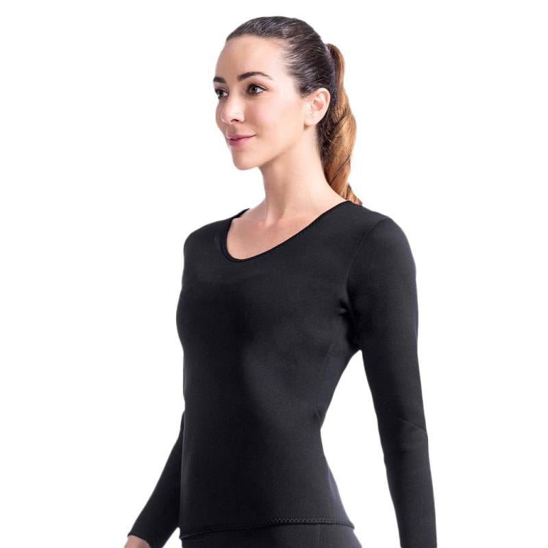Long Sleeve Thermo Exercise Gym Sauna Suit Body Shaper Neoprene Shirt Top XL 