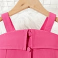 thumbnail image 6 of Toddler Girls Skirts Outfit Button Down Smocked Crop Tops Aline Pleated Skirts Party Dressy Casual Outfits Hot Pink, 5 Y, 6 of 7