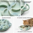 thumbnail image 4 of FancyKitty Silicone Slow Feeder Cat Bowl (Whisker-Friendly Design) – 16 Suction Cups Non-Slip Anti-Flip Puzzle Bowl for Cats & Kittens – Food Grade (Marble Green), 4 of 21