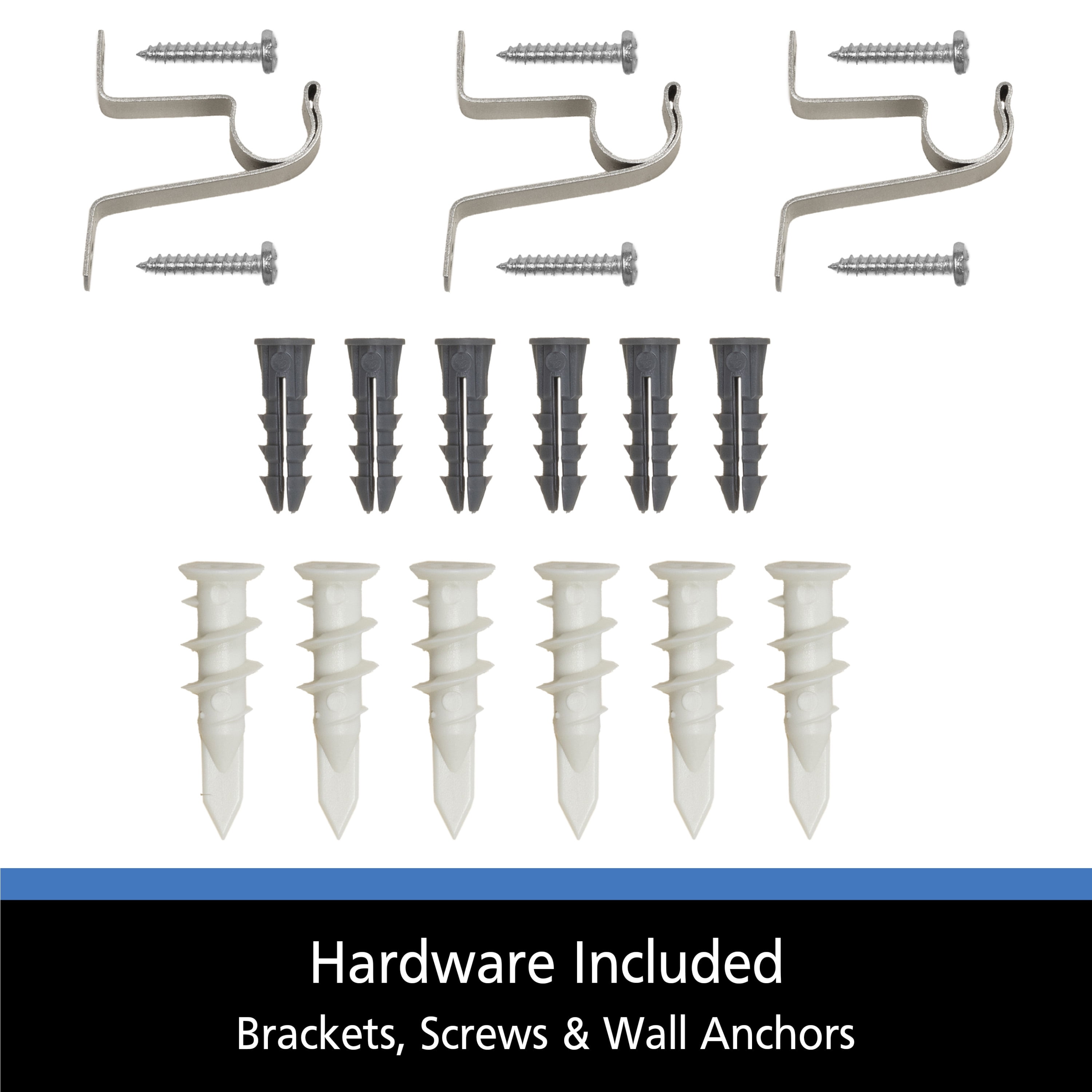 Mainstays Madelyn 7/16" Nickel Adjustable Café Curtain Rod Set, 48"-84"