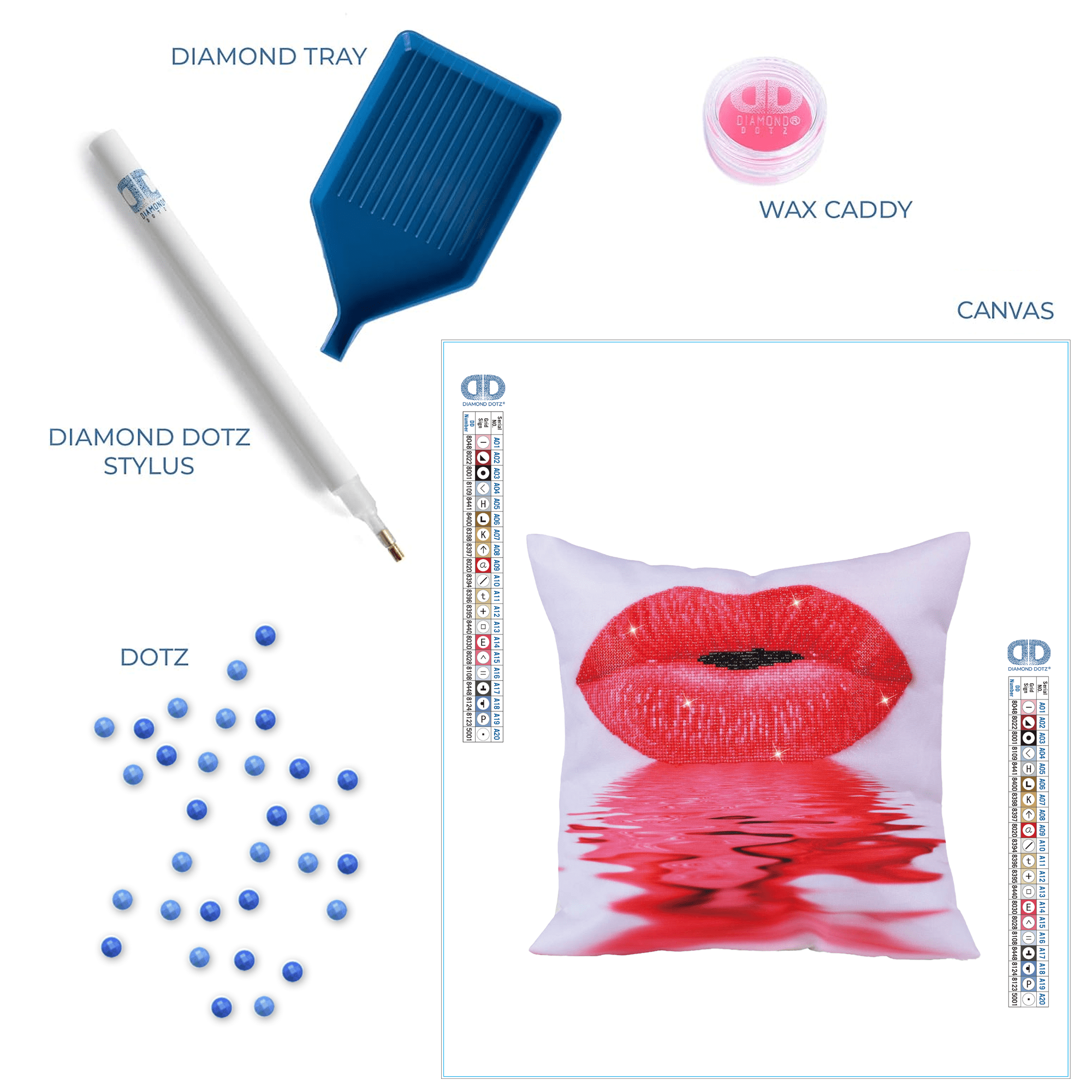 Diamond Dotz Hot Lips  Diamond Painting Kits for Adults - Diamond Art Kits a Relaxing Creative Craft Kit with Dotz Gems  17.7"x17.7"