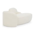thumbnail image 5 of Modern Oval Single Lazy Sofa Chair with Integrated Backrest, Side Armrest & Pillow, Compact Space-Saving Lounge Chair for Living Room, Bedroom, Beige, 5 of 7
