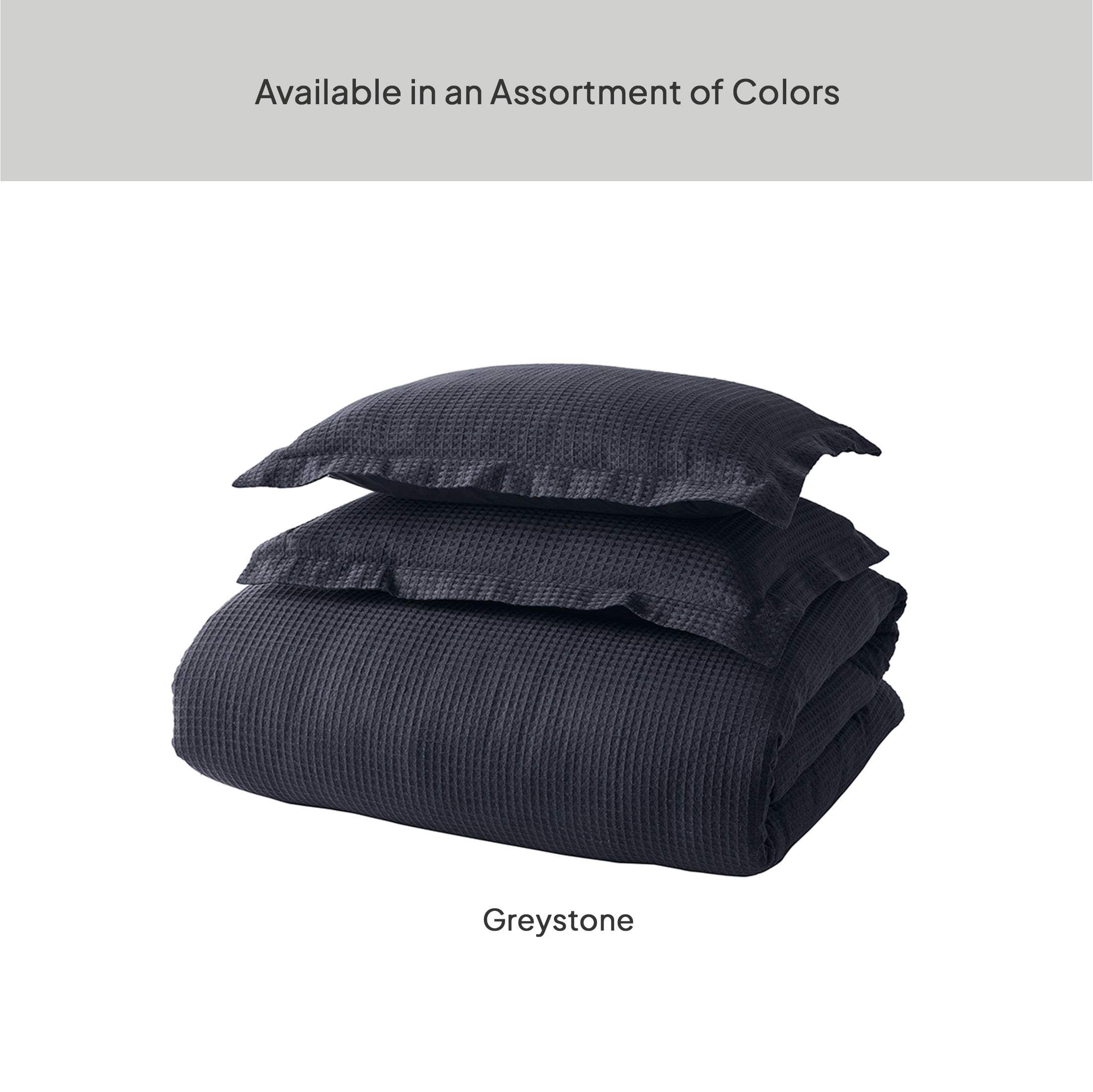 Better Homes & Gardens King Comforter Set, 3-Piece, All-Season, Grey Waffle