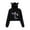 Black, variant on Rita Ora Cat ear hoodie fashion trend women's short hoodie sportswear