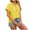 Yellow, variant on Solid Color Women Casual Summer Hoodies Short Sleeve Drawstring Hoodies Tops Button Front V-Neck Pullover T-Shirt Tee Tops Leisure Women Tops Dressy Casual
