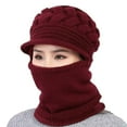 thumbnail image 1 of Knitted Hat High Elasticity Neckerchief Design Thick Full Cover Soft Knitted Cap for Outdoor, 1 of 9