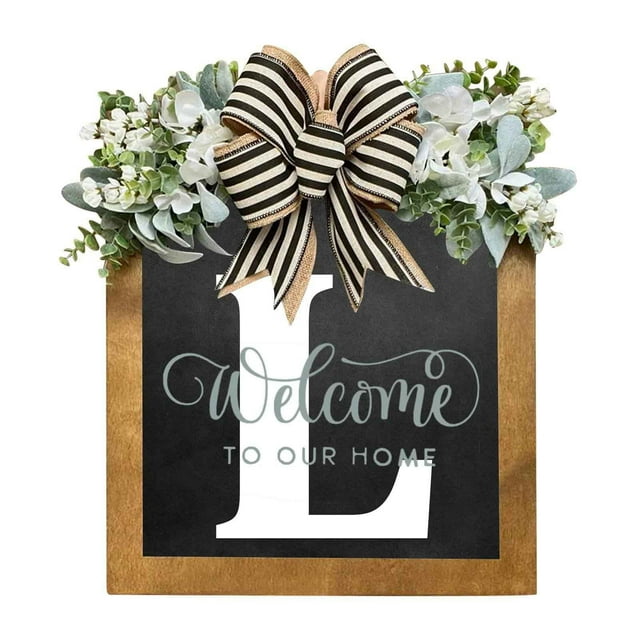 Amzcrzy Number Plate Last Name Year Round Front Door Wreath Decorative Hanging Plaques In Front Of The Door Home Decor Room Decor Home and Kitchen Dorm Room Essentials Dorm Decor
