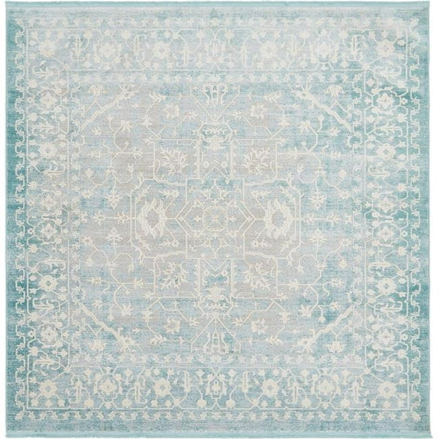 Unique Loom 3129960 8 x 8 ft. Olympia New Classical Square Rug, Blue