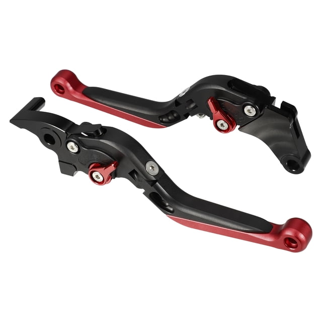 Unique Bargains Par de palancas de embrague de freno de motocicleta plegables ajustables para Suzuki GSX-R125 2020-2021 Negro Rojo