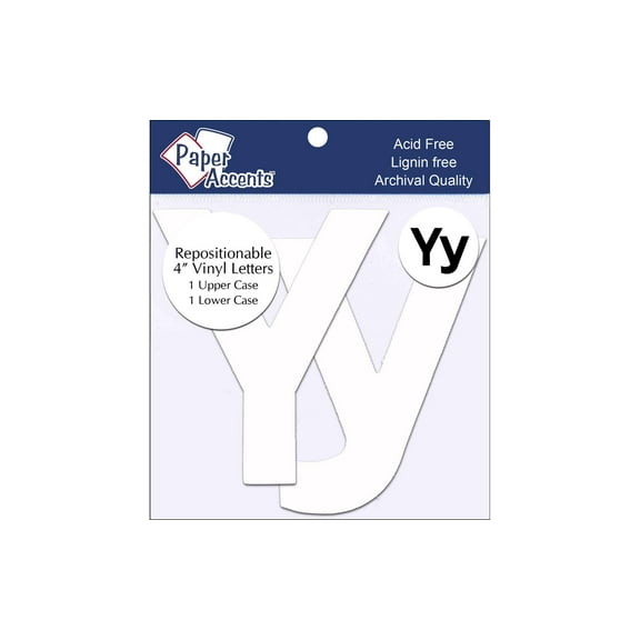 Vinyl Letters Removable Adh 4" Yy 2pc White