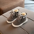 thumbnail image 3 of FAMTKT Toddler Winter Snow Boots Boys Girls Cold Weather Baby Warm Lace Up Shoes Short Ankle Booties, 3 of 7