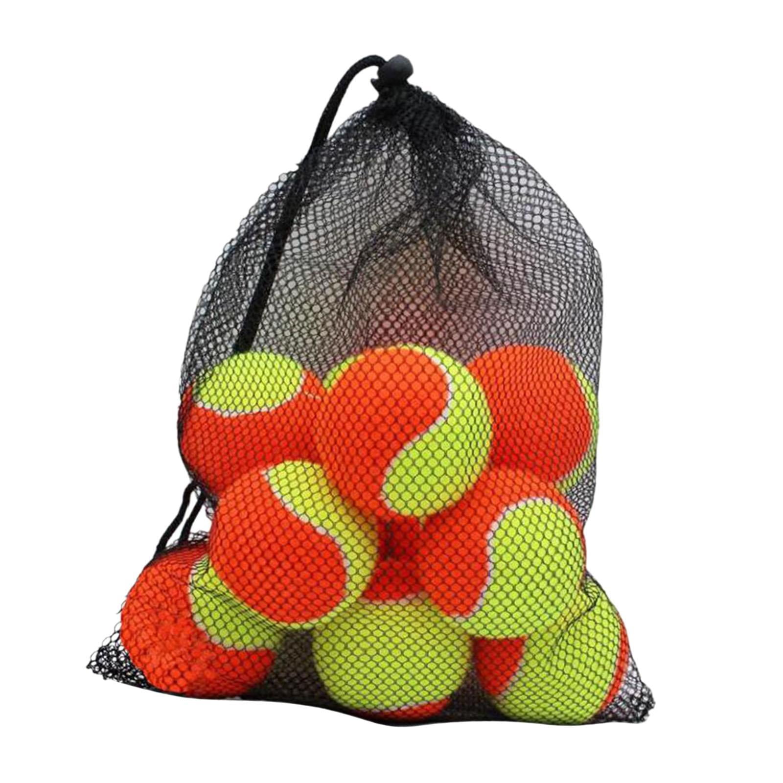 Baoblaze 12 Pieces Tennis Balls 64mm Dia Playing Balls for Games Indoor Entertainment Orange Yellow