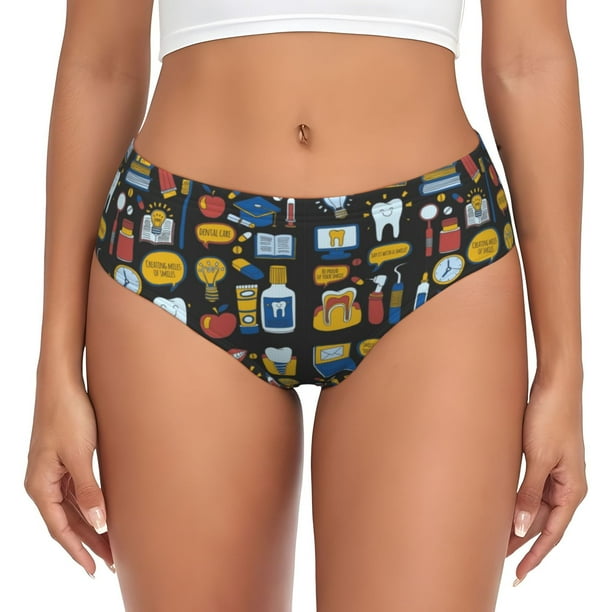 Fotbe Teeth Calzones Estampados para Mujer – Ropa Interior de Algodón, Cómoda, Suave y Elástica-Medium