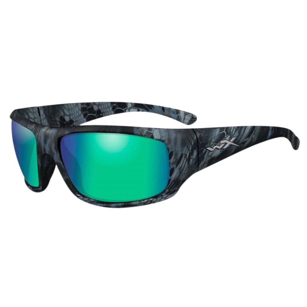 Wiley X WX Omega Sunglasses, Polarized Emerald Mirror Lens, Kryptek