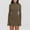 Khaki, variant on Sentmoon Dresses for Women 2025 with Pockets Long Sleeve Crew Neck Graduation Dresses for Women 2025 Solid Color Slim Wrap Skort Dress Delightful for Fall Hiking Brown XXL