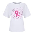 thumbnail image 5 of IMENGL Short Sleeve T-Shirts for Women Casual Breast Cancer Awareness Ribbon Print Tee Comfortable Round Neck Daily Loose Basic Women's Short Sleeve Top,M-XXXL, 5 of 5