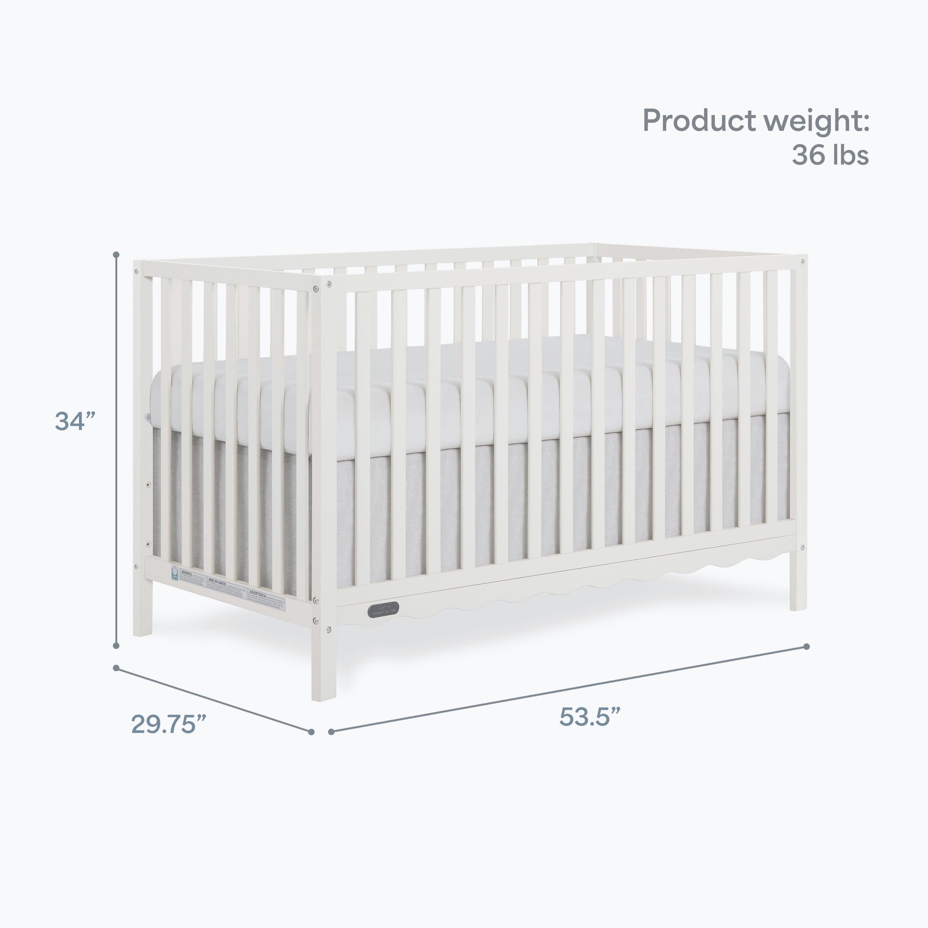 Dream On Me Synergy Wave 5-in-1 Convertible Crib, Cannoli Cream