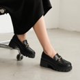 thumbnail image 3 of Mocasines Negros con Plataforma y Suela Gruesa para Mujer DREAM PAIRS Talla 12, 3 of 9