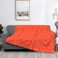 thumbnail image 2 of Honeii Salmon Fish Meat print throw blanket, crafted from cozy cotton flannel, offers versatile home decor as a bedding suitable for all seasons.-50"x40", 2 of 6
