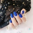 thumbnail image 4 of Soidarity 24X Matte Press on Nails Uñas acrílicas DIY para amantes de la manicura 1 negro mate Juegos de manicura 20 azul real, 4 of 4