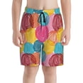 thumbnail image 2 of Cauagu Colorful Wool Balls Print Swim Trunks for Men,Youth Boys Swim Shorts Compression Liner Beach Shorts Boys' Swimming Shorts 7-20 Years Bathing Suit-Small, 2 of 7