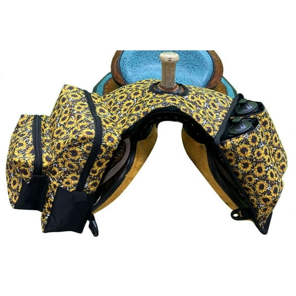 Showman Sunflower & Cheetah Print Insulated Horn Bag w/ Water Bottles