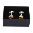 thumbnail image 2 of Gemelos con nudo Estilo trenzado Doble capa Diseño chapado en oro Gemelos de camisa de latón de una pieza para hombres, 2 of 10