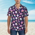 thumbnail image 2 of Gukieu Skull mushroom space Print Men's Short-sleeved Shirts, Button-down Lapel Hawaiian Shirts, T-shirts, Beach Vacation Summer Casual Wear,Small, 2 of 7