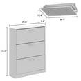 thumbnail image 5 of MONSLIPA Entryway Shoe Cabinet with 3 Tipping Bucket Drawers, 3-Tier Shoe Rack Storage Organizer, White, 5 of 7