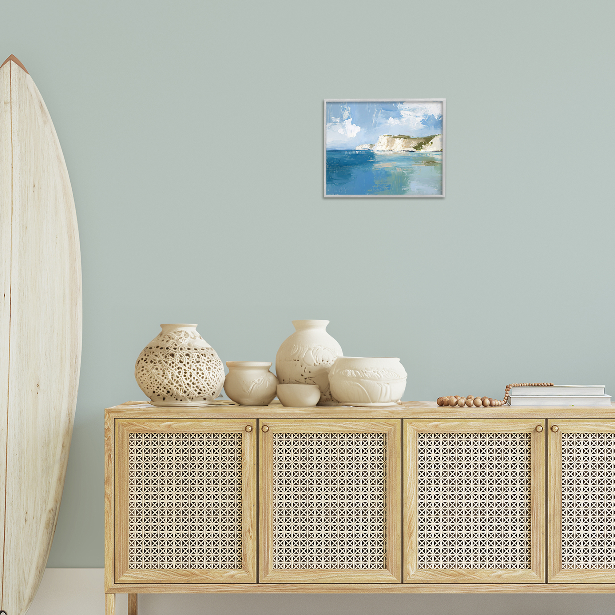 Stupell Industries Coastal Wilderness Shore Coastal Painting Gray Framed Art Print Wall Art, 14 x 11