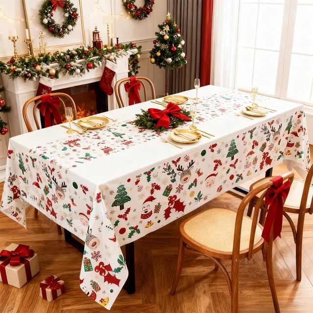 Home Christmas-themed Tablecloth Suitable for Decorating Kitchen and Dining Tables During The Christmas Season Home Essentials