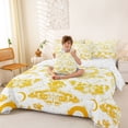 thumbnail image 4 of Homewish Goth Skull Moth 7-Piece Twin Bedding,Moon Floral Bedding Comforter Set,Yellow,Halloween Bed Set,Reversible, 4 of 8