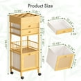 thumbnail image 2 of Organizador de maquillaje Amazer Bamboo con 3 cajones para baño, 2 of 8