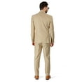 thumbnail image 7 of Slim Fit 2 Button Tan Beige Notch Lapel Men's Suit No Vest 48 Short, 7 of 7