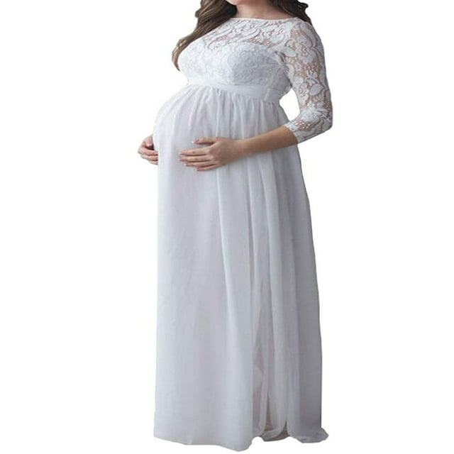 Robe de Maternité en Dentelle pour Femmes Enceintes, Robe Maxi, Accessoires de Photographie, Fête, Mariage