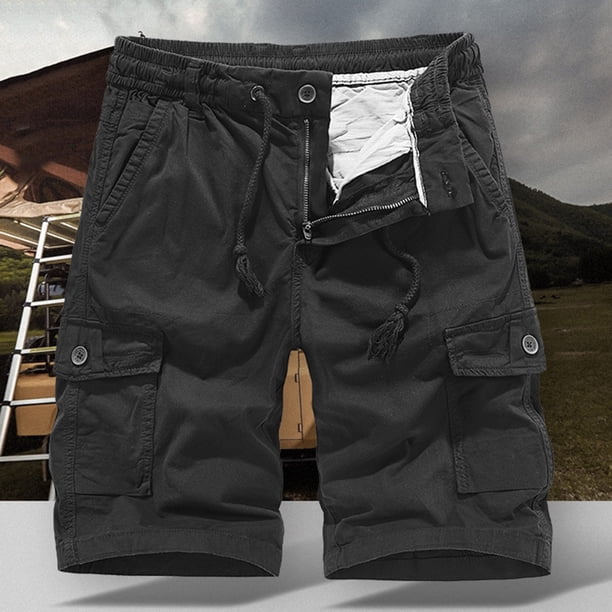 pstuiky Pantalones cortos de gimnasio para hombre, Pantalones cortos casuales de verano para hombre, de color liso, con múltiples bolsillos, cargo Pantalones cortos de baloncesto