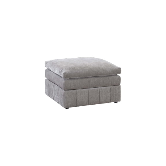 Tribal Treasures 32.75" x 26" x 20" Gray Ottoman with Suede-Like Fabric Upholstery and Three-Layer Cushioned Seat for Modern Living Spaces