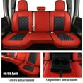 thumbnail image 2 of Coverado Full Set Car Seat Covers, Leather Auto Seat Covers With Concave Front Seat/Split Curved Rear, Custom Fit 2009-2018 Ram 1500, 2010-2024 Ram 2500 3500 (Red), 2 of 6