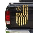 thumbnail image 1 of Dont Tread On Me Gadsden Flag Distressed American USA US Flag Truck Tailgate Vinyl Decal Compatible with most Pickup Trucks 1776 Betsy Ross Flag Decal (11" x 20", Gold (Metallic)), 1 of 8